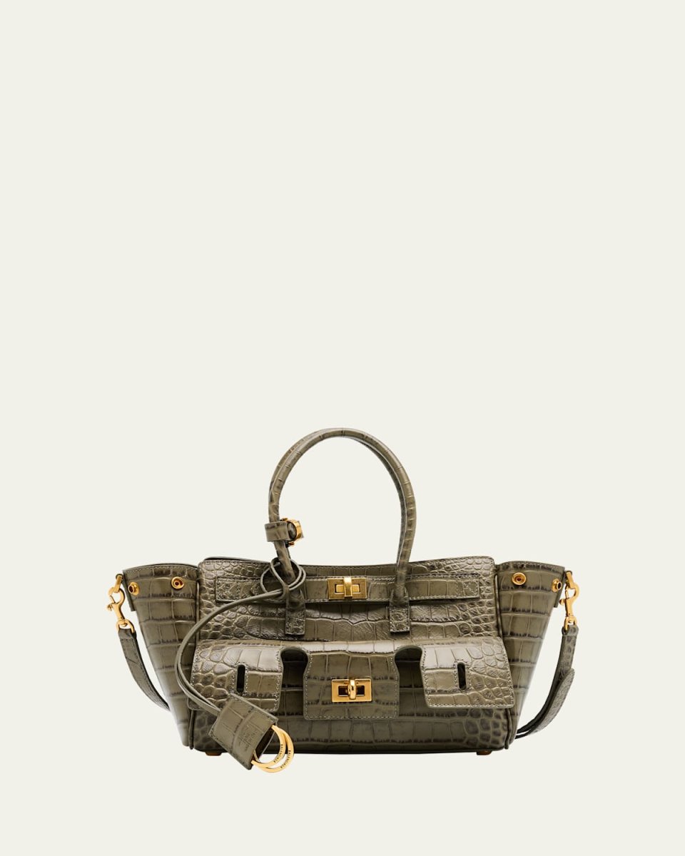 Bel Air Mini Croc-Embossed Leather Crossbody Bag